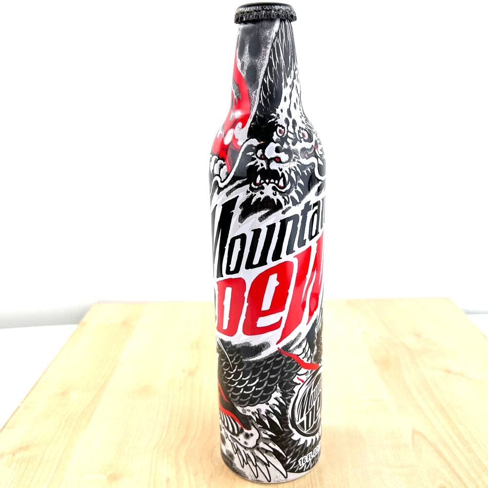 Mountain Dew‎ Green Label Art Concrete Dragon 6oz Full Bottle